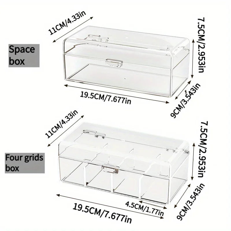 Transparent Plastic Hair Accessories Storage Box Lightweight Countertop Cosmetic Storage Box