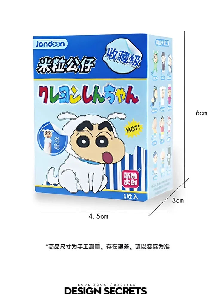Original JANDOOM Crayon Shin-chan Blind box Shin chan Anime Figure Rice grain Doll Mini Figure Cute Cartoon Model Kids Toys Gift