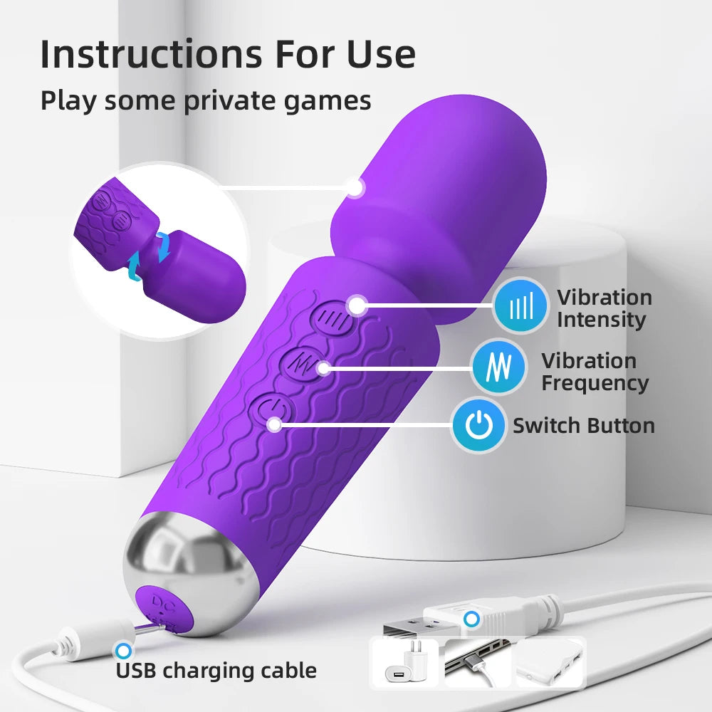 Powerful Vibrating AV Vibrator Magic Wand Clitoris Stimulator Sex Toys for Women G Spot Massager Adult Female Sex Erotic Product