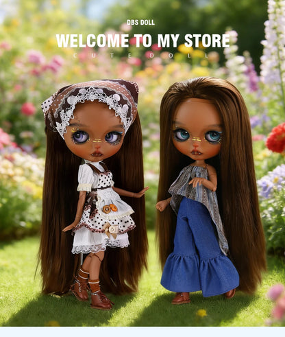 ICY DBS Blyth 1/6 Doll Hand drawn Set Black Skin Long Eyelash Sleeping Eye Special Eye