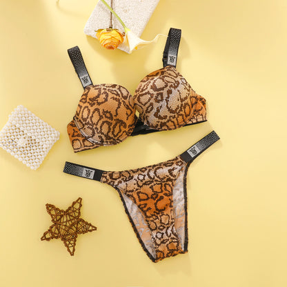 Women's Rhinestone Push-Up Lingerie Set