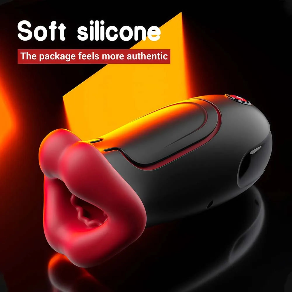 Automatic Man Masturbator Cup for Men Tongue Licking Stimulator Wireless Control Deep Throat Mouth Blowjob Glans Trainer Sex Toy
