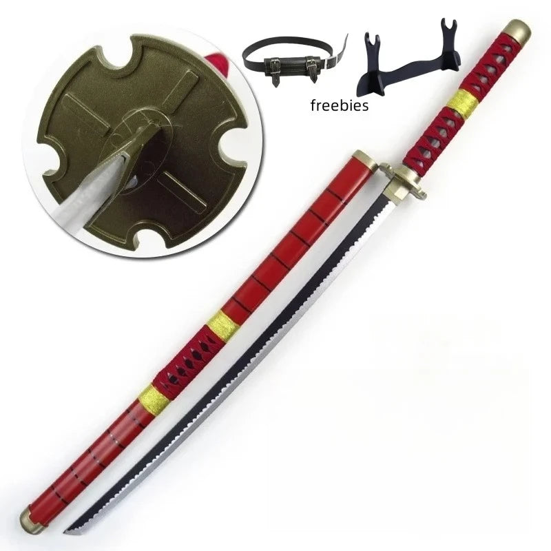 40in Anime One Piece Zoro Katana Wood Sword Luffy schwert Real Size Japanese Samurai Sabre Original Blade Cosplay Prop Toy Gift