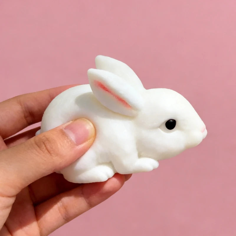 Squishy Cute Bunny Squeeze Toy Soft Kawaii Little White Rabbit Fidget Toy Anti Stress Release Hand Relax Gift Toy