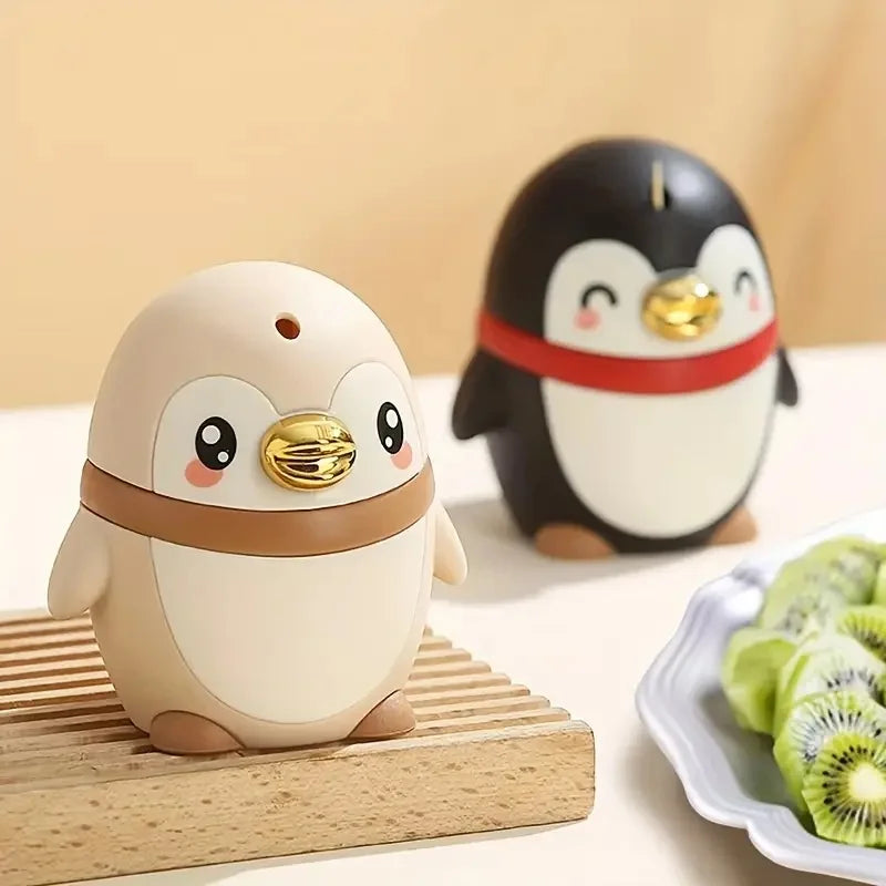 Automatic Push-Out Toothpick Dispenser - Cute Penguin-Shaped Portable Toothpick Holder Plastic Case Adults Penguin Design