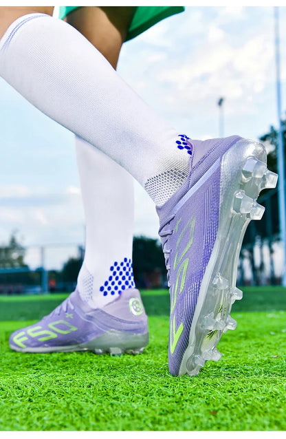 New Men Soccer Shoes Futsal Cleats High-quality Non-Slip Indoor Football Boots Sneakers Match Grass Hot-selling High-top Outdoor