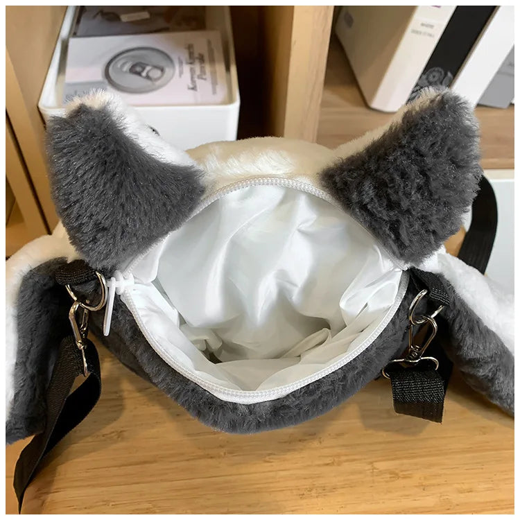 Creative Manta Ray Plush Backpacks Cute Fluffy Cartoon Animal Shoulder Crossbody Bag Casual Plushie Schoolbag Women Kawaii Gifts
