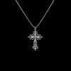 Gothic Pink Cross Necklace Y2K Purple Zircon Punk Pendant Necklace Grunge Heart Cross Necklace for Women Jewelry Accessories