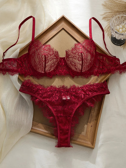 Women's Lightweight Lace Bra & Panty Set