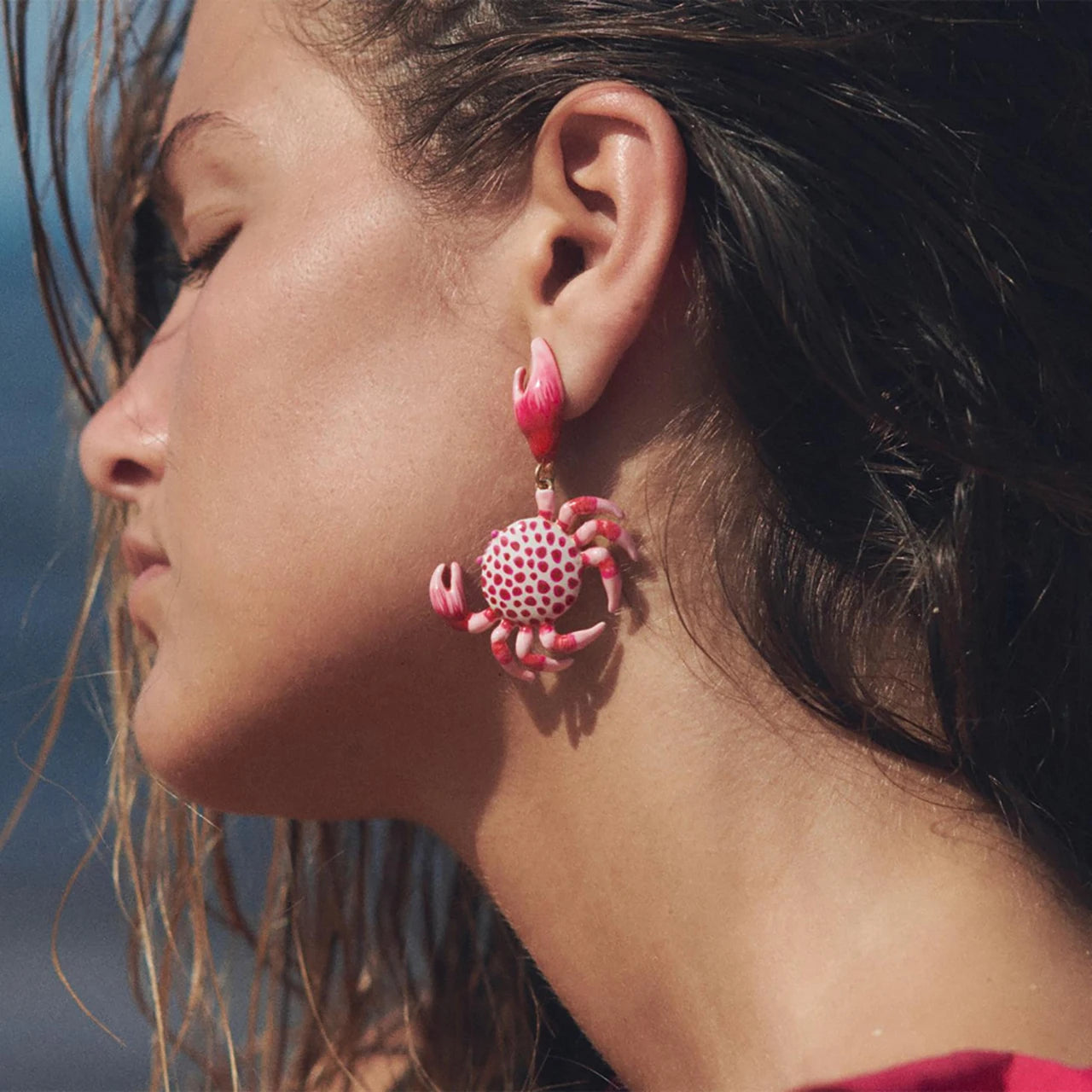 2025 Exaggerated Lobster Seashell Drop Earrings Bohemian Summer Beach Ocean Style Animal Colorful Crab Lobster Holiday Earring