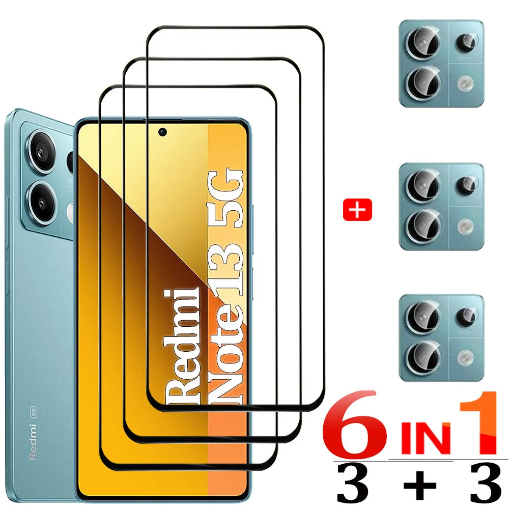 Protective Glass For Redmi Note 14 13 Pro 5G Screen Protectors Redmi Note13 12 11 10 Pro Tempered Glass & Lens Film Nota 12 Pro Plus Pelicula Cristal Templado For Redmi Note 14  Anti-Scratch Phone Front Film