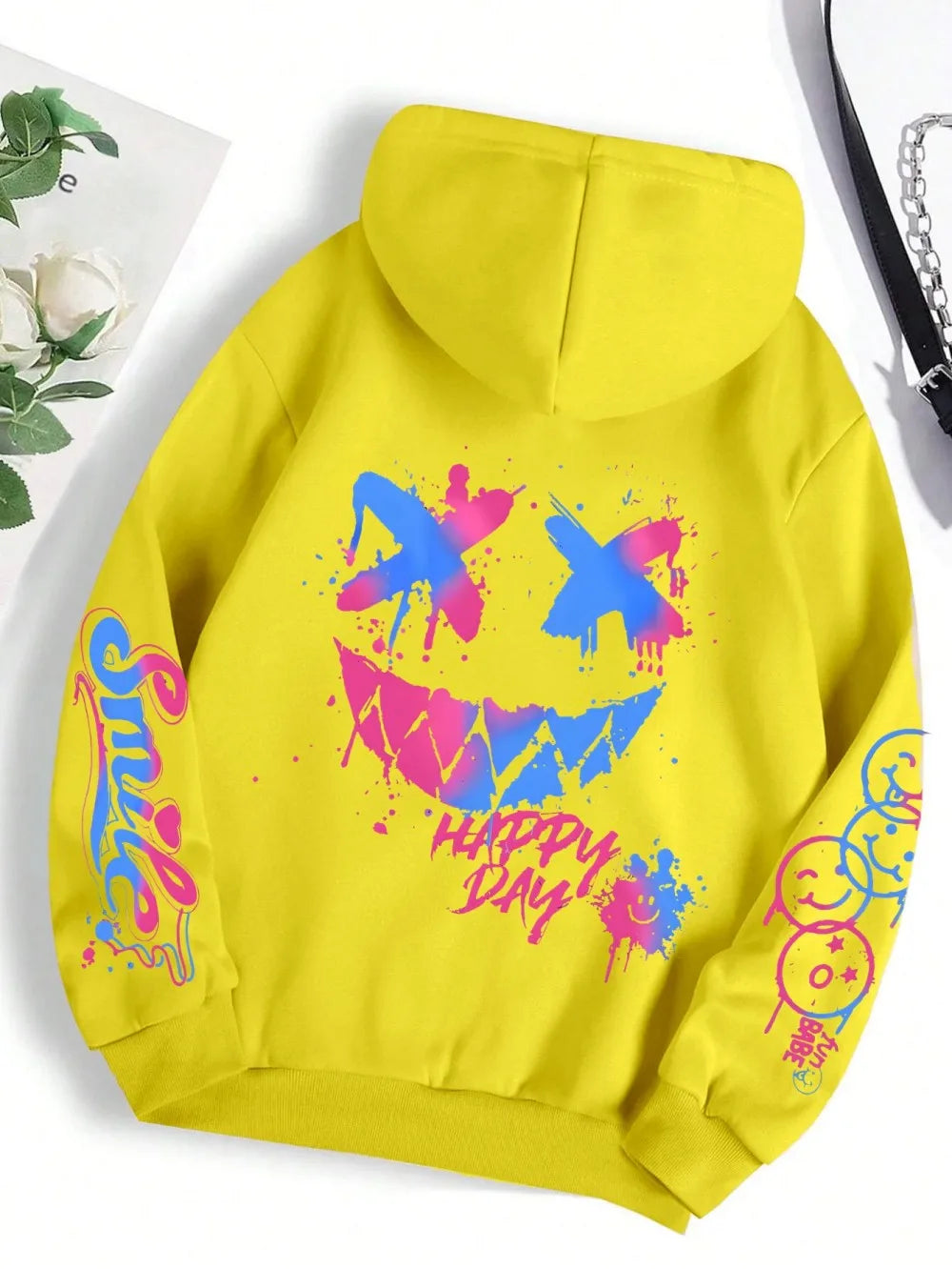Smiley Graphic Streetwear Hoodie
