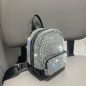 Women's Crystal Rhinestone Metallic Backpack – Mini Size, 4 Colors - TRYSHOPPY
