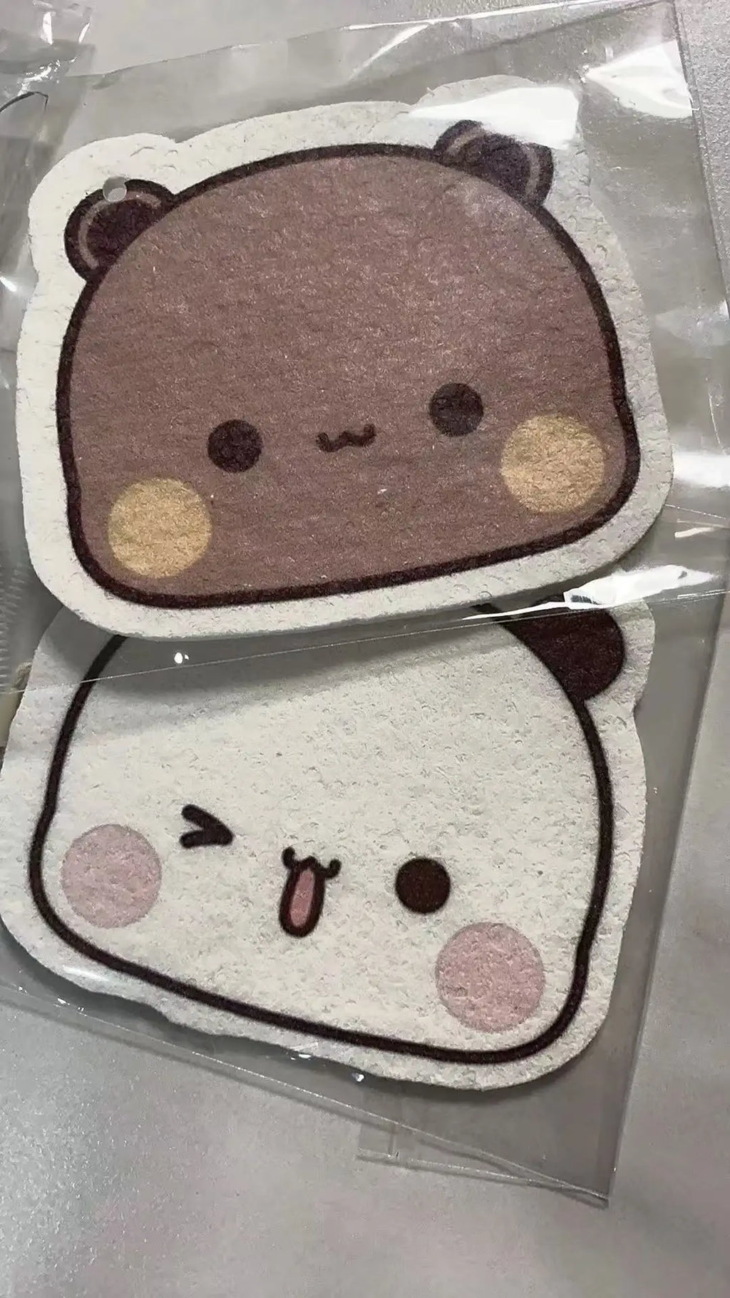 Cute Panda Bubu Dudu Carpenter's Cotton Sponge Wipe Kawaii Cartoon Anime Household Towel for Dishwashing, Cleaning Sponge Brush