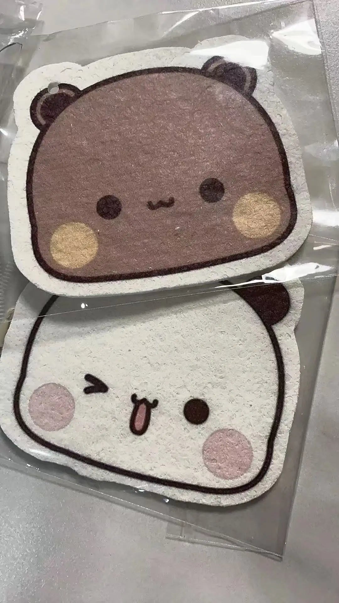 Cute Panda Bubu Dudu Carpenter's Cotton Sponge Wipe Kawaii Cartoon Anime Household Towel for Dishwashing, Cleaning Sponge Brush
