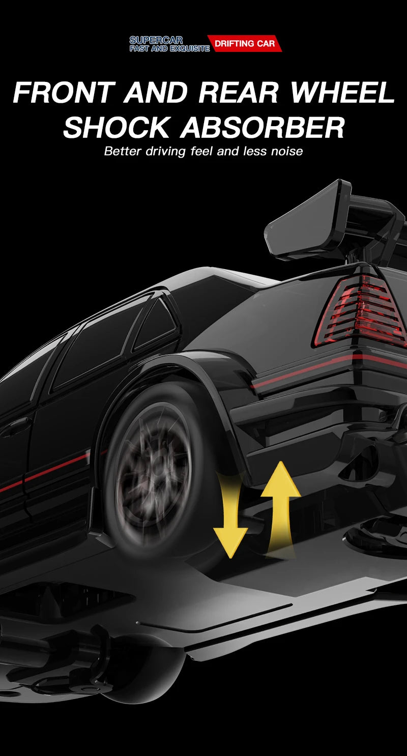 ZWN KF30 1:43 4WD Drift Racing RC Car With Gyroscope Speed Real Lighting and Damping High Speed Remote Control Cars For Kids Toy