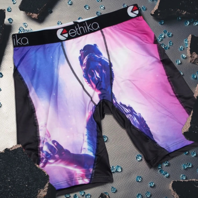 ETHIKA 1Pcs Men Underwear Boxers Breathable Mesh Crotch Man Underpants Plus Size Mens Panties L-3XL Printed Men's Boxers Briefs