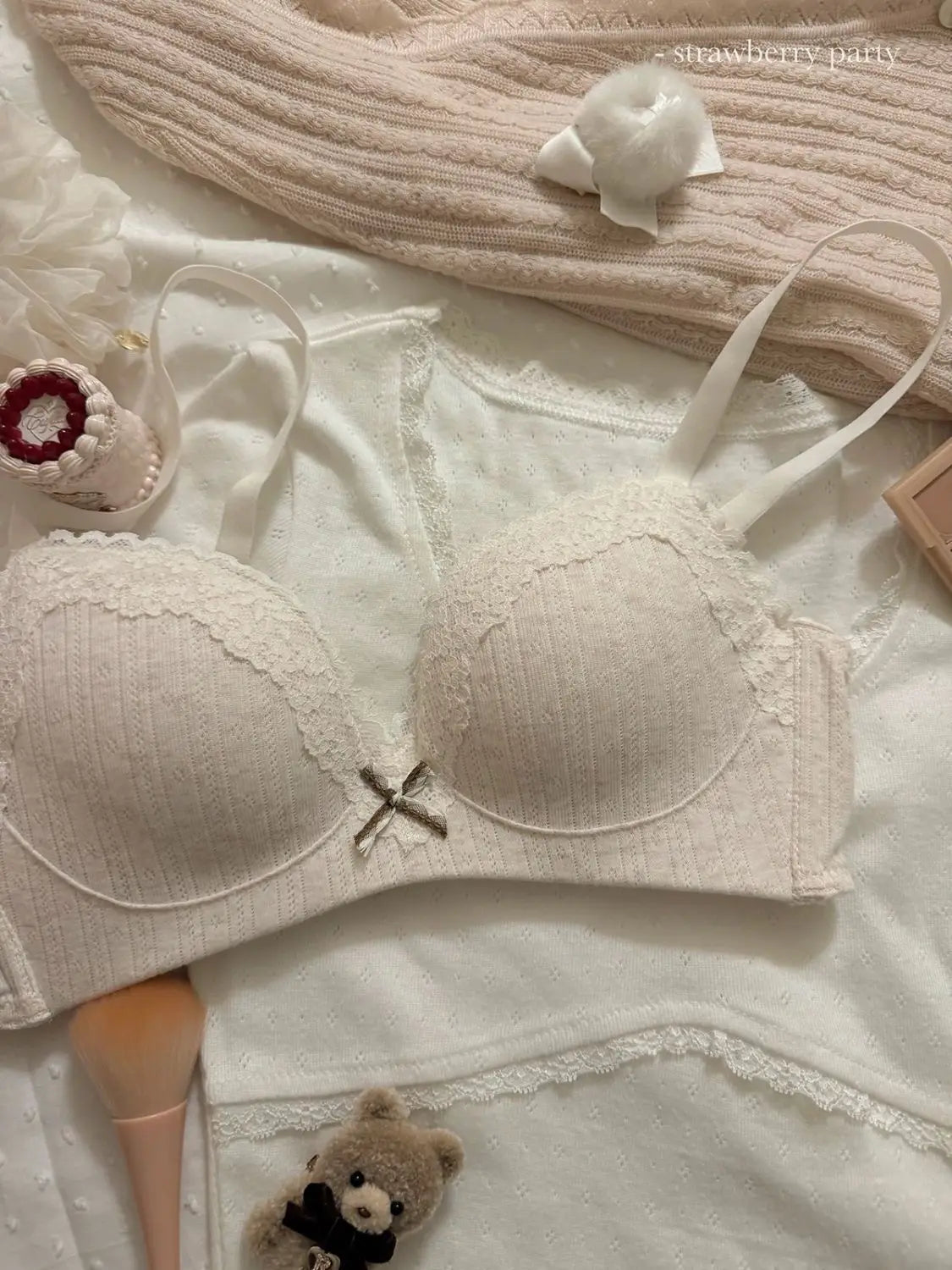 Women's Floral Lace Wireless Bra Set
