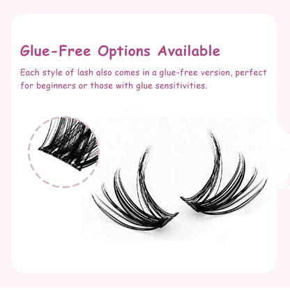 DIYDAY 20P/30P/40P/50P/60P/80P Lash Extension Cluster DIY Glue-free False Lash Clusters home DIY beauty tool eyelash