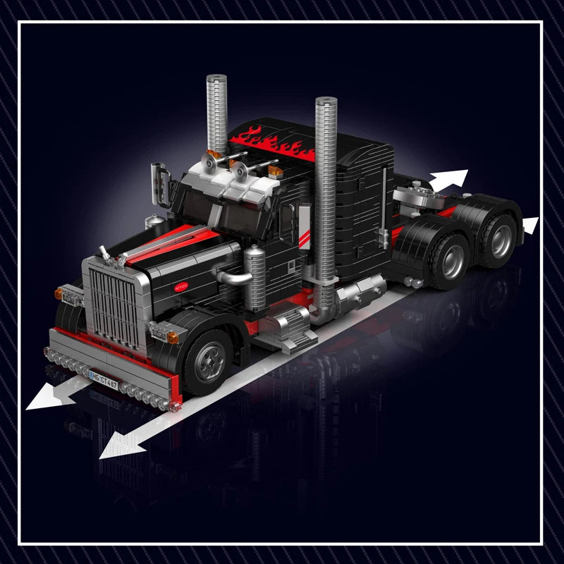 Mould King 10037 Technik American Truck Construction Kit - 1797 Pieces Truck Model Clamping Blocks for Adults