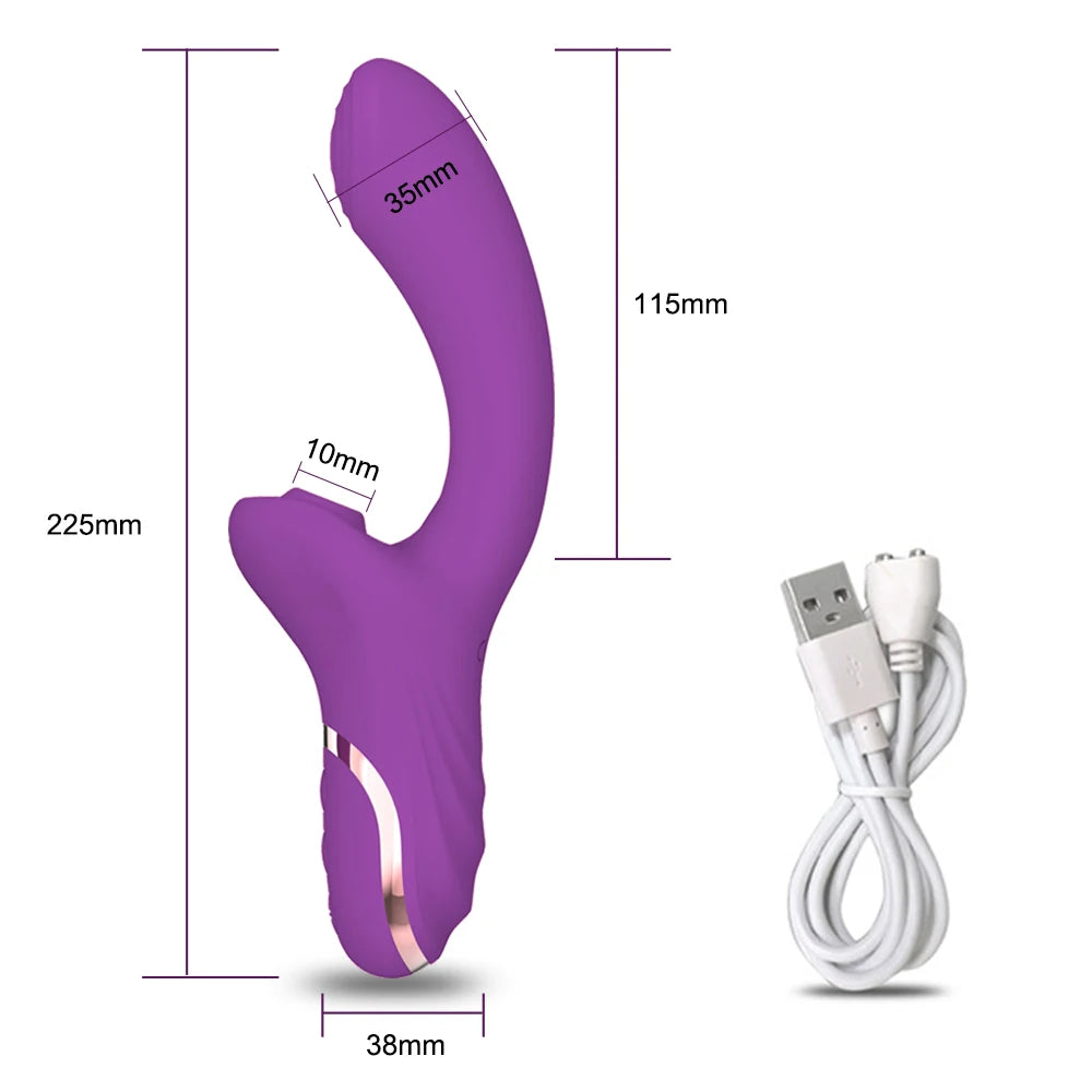 Vibrator For Women 2 In 1 Clitoral Sucking Clitoris Stimulator G-Spot Powerful Vibro Dildo Wand Female Clit Sucker Adult Sex Toy