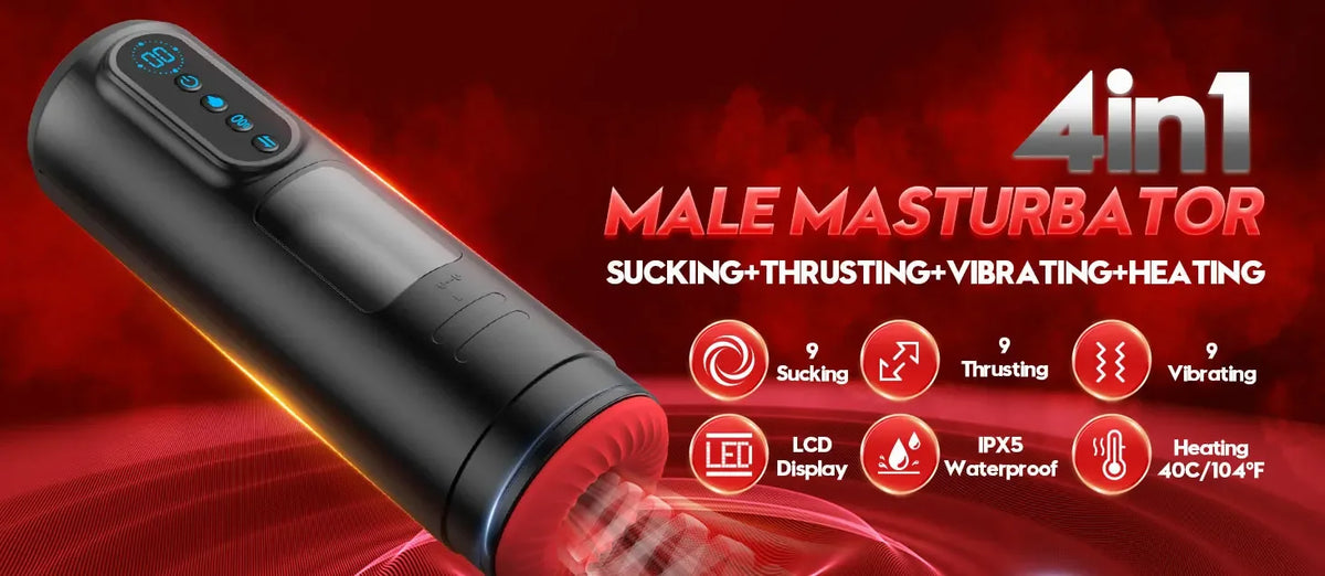 Automatic Sucking Male Masturbator Heating Thrusting Vibrators LCD Display Pocket Pussy Stroker Blowiob Adult Sex Toys for Men