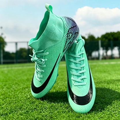 Men High‑Top Football Boots, Non‑Slip High‑Quality Soccer Cleats, Hot‑Selling Futsal Sneakers for Indoor & Outdoor Grass Matches