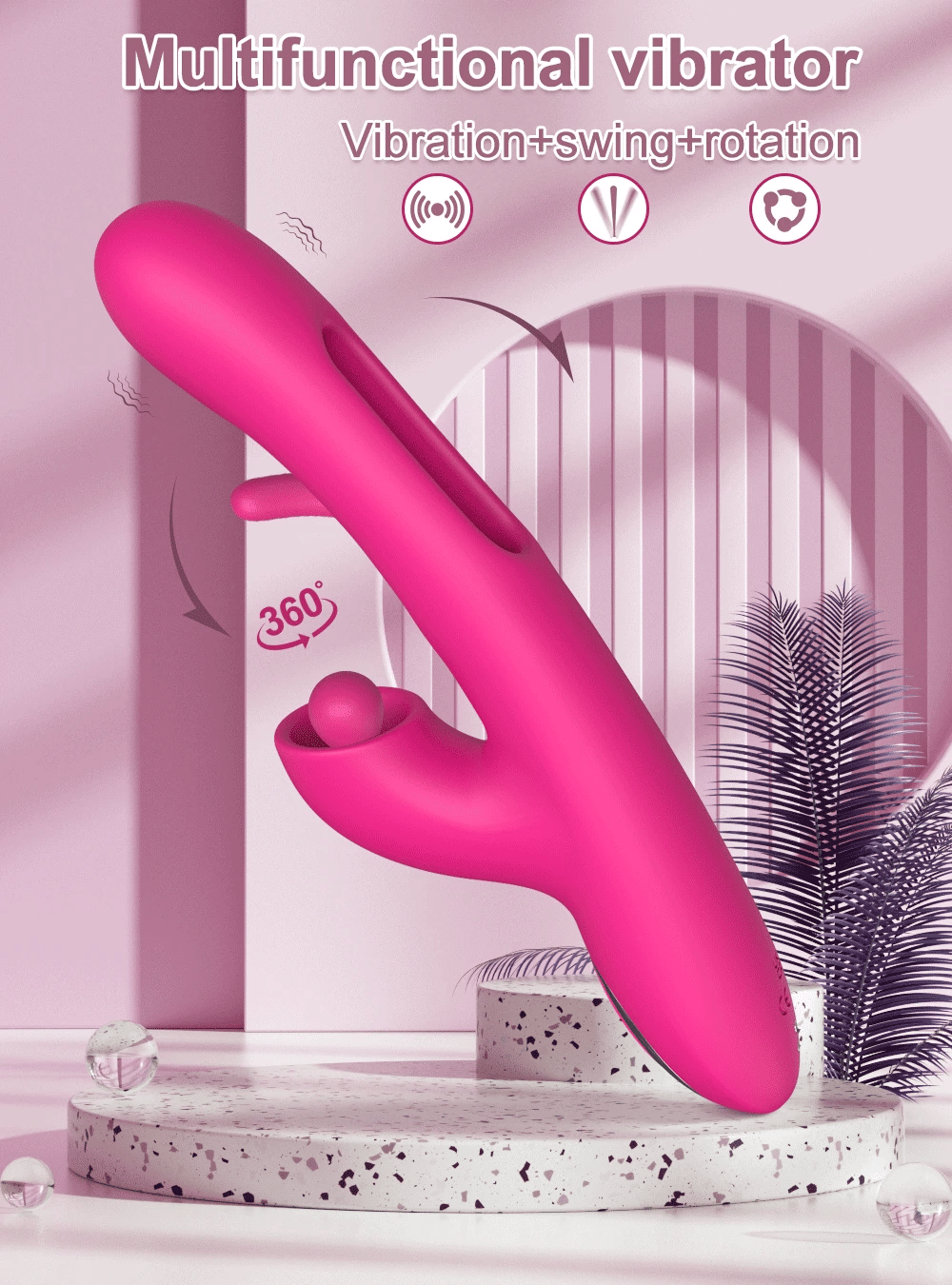Flapping Tapping Vibrator for Women 360° Rotating Nipple Clitoris Stimulator G Spot Massager Adults Goods Sex Toys for Female