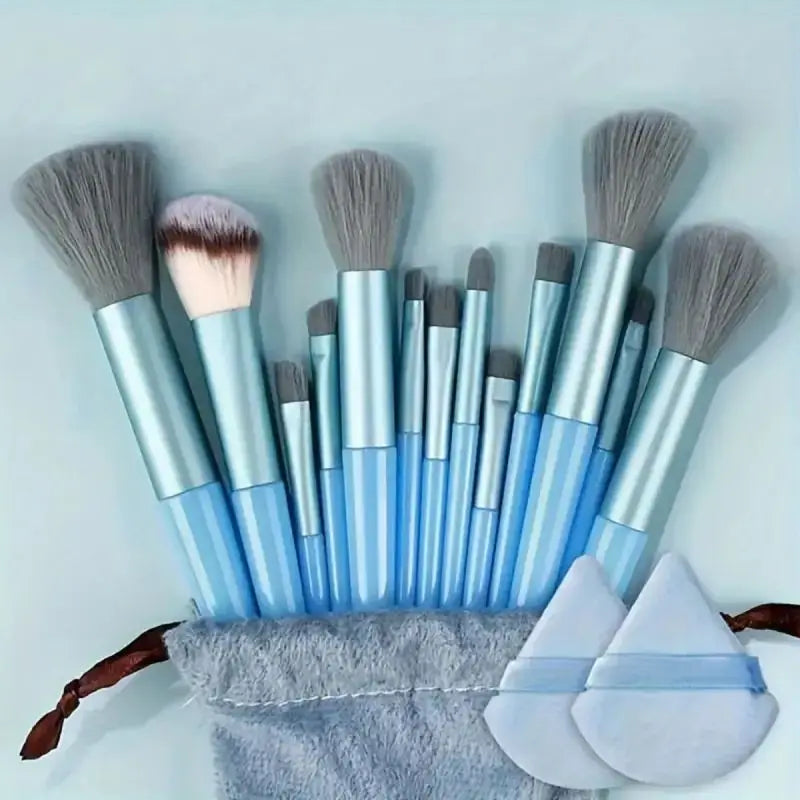 Professional Makeup Brush Set with Sponge & Storage Options