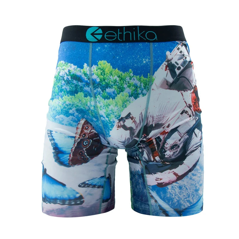ETHIKA Men Underwear Boxers 1Pcs Breathable Mesh Crotch Man Swimming Underpants Plus Size L-3XL Mens Panties Men's Boxers Briefs