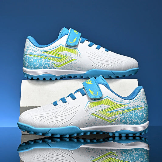 TF Soccer Boots For Kids PU Upper Rubber Stud Durable Anti-slip Junior Football Sneakers