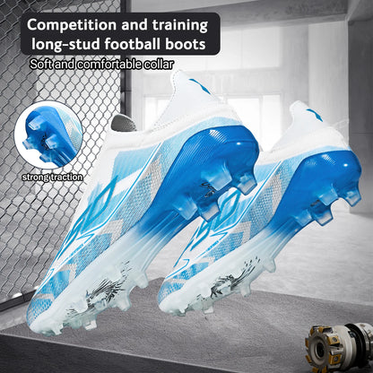 AG/FG Soccer Cleats for Men Women Youth PU Fabric Upper TPU Sole Non-Slip Wear-Resistant for Natural Grass Sports Pitch Tra