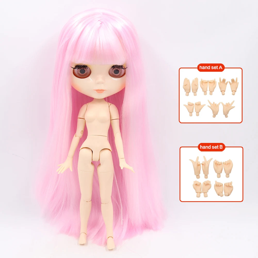 ICY DBS Blyth Doll Joint Body 30CM BJD Toy White Shiny Face and frosted Face with Extra Hands AB and Panel 1/6 DIY Fashion Doll