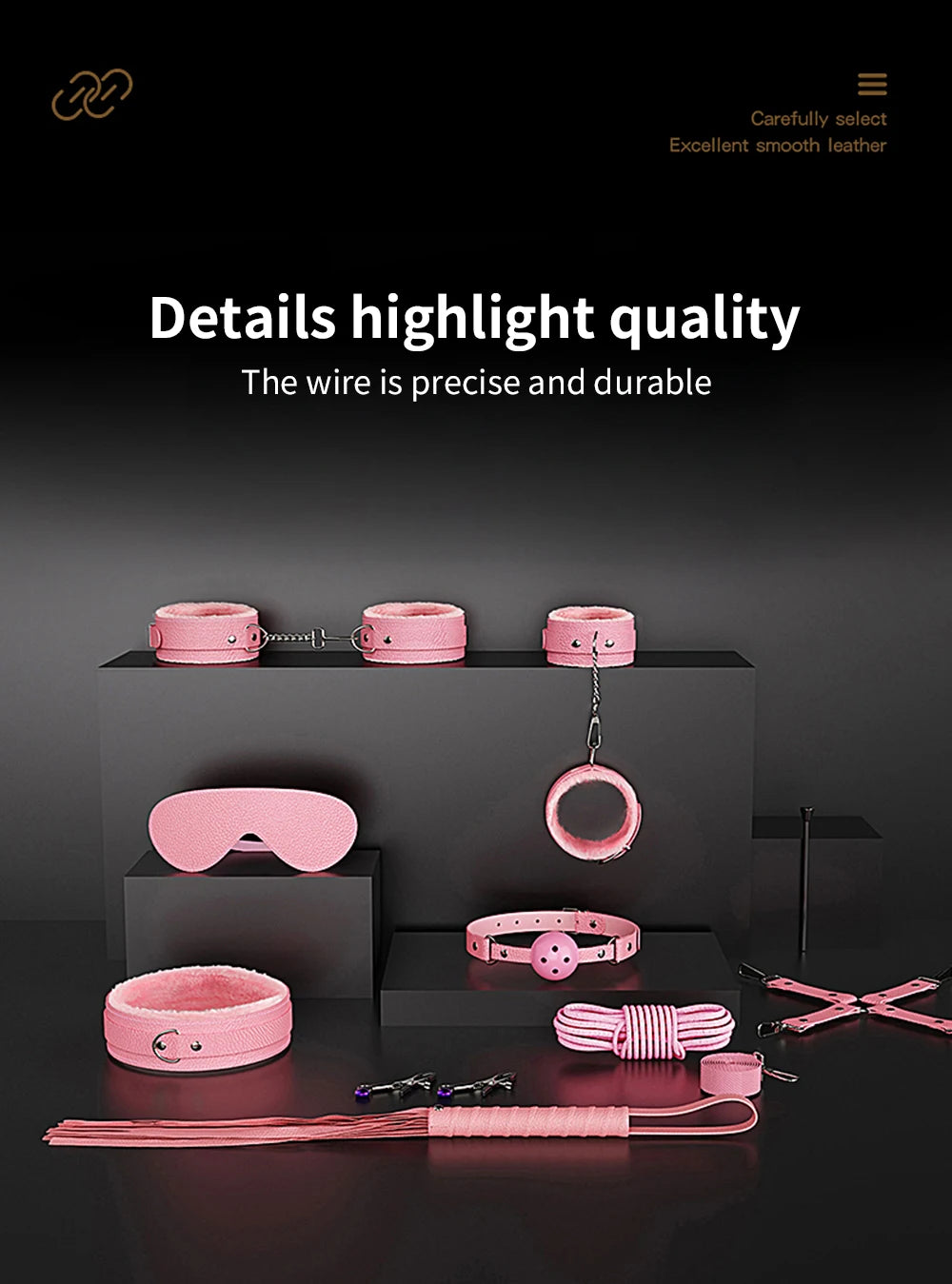 Bdsm Bondage Set Restraint Adult Game Handcuff Neck Collar Wrist Mouth Gag Strap Fetish SM Sex Toys for Woman Couples Product