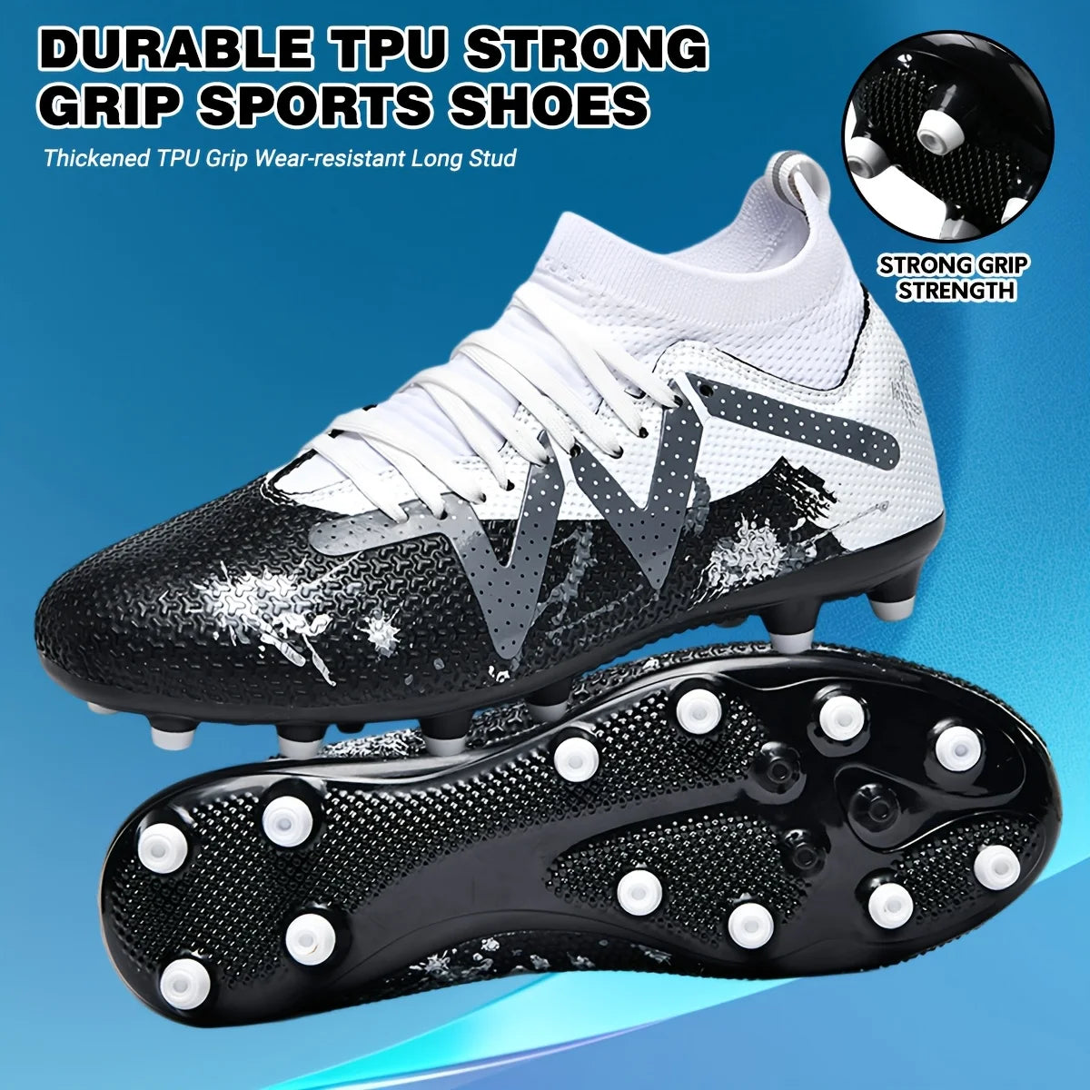Unisex Men AG FG Soccer Boots Durable PU Upper Robust Rubber Studs For Outdoor Lawn Recreational Football Sports Matches
