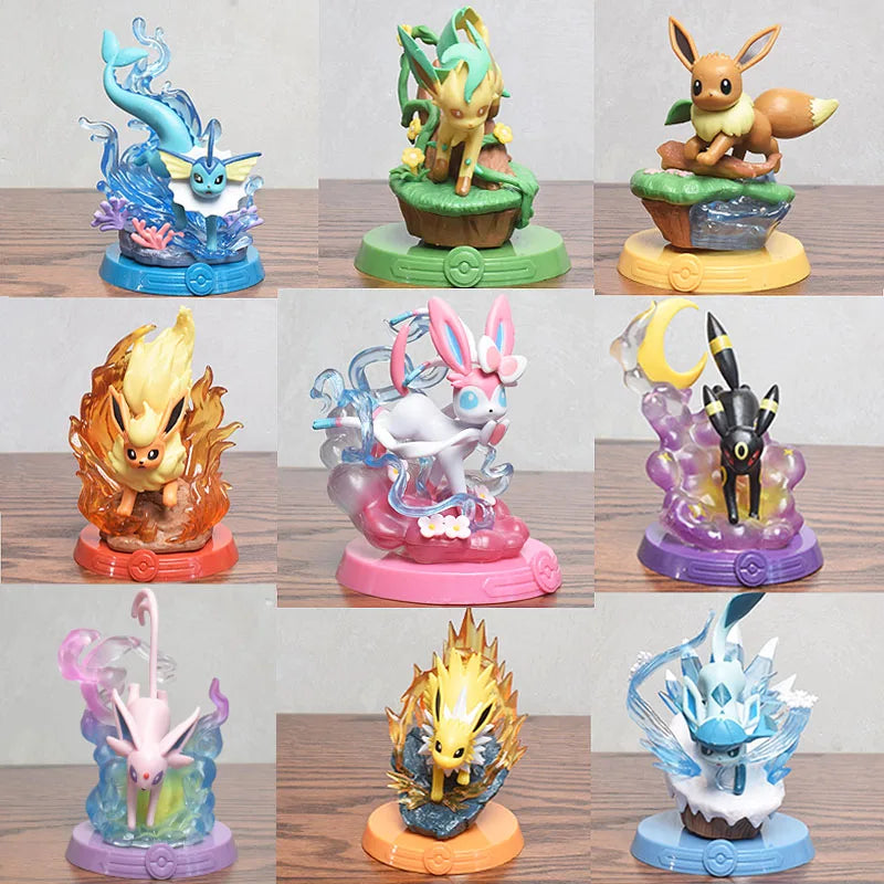 9 Style Pokemon Eeveelution Figures Espeon Sylveon Glaceon Leafeon Vaporeon Umbreon Flareon Anime Figure Pocket Monster Toy