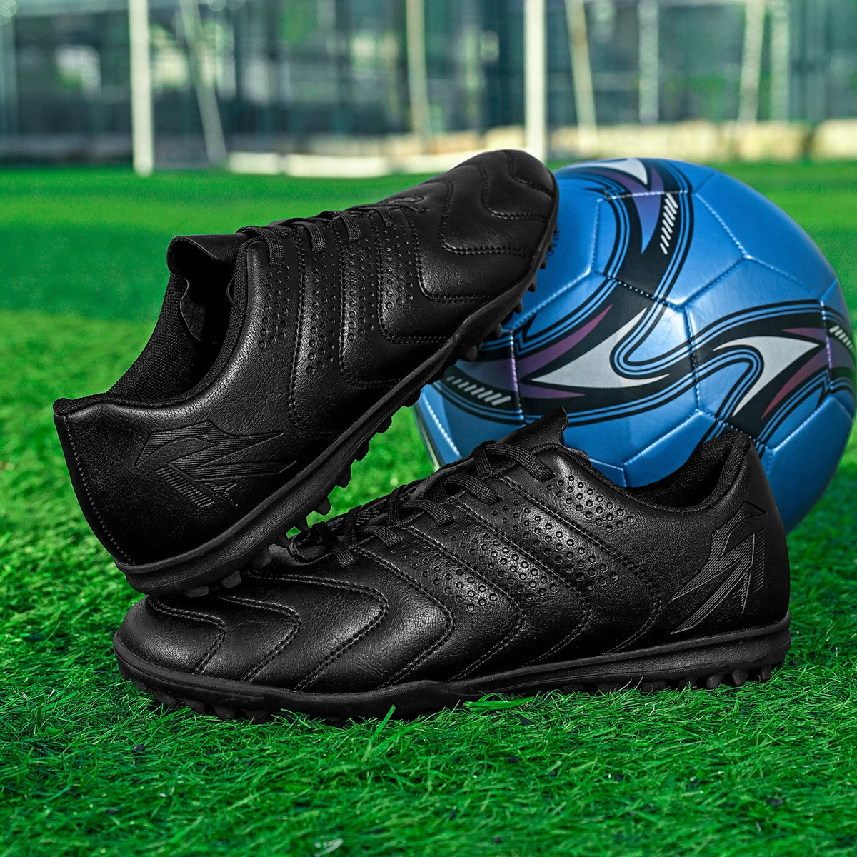 Solid Color Adult TF Soccer Shoes Tear-resistant PU Fabric Sturdy Rubber Stud Anti-slip For Amateur Turf Team Daily Competitions