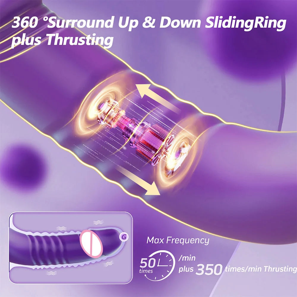 Powerful Telescopic Dildo Vibrator Female G-spot Clitoral Anal Stimulator Vagina Massager Sex Toy Couple Adult Supplies