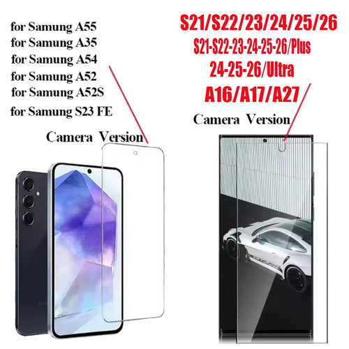 3PCS HD Tempered Glass For Samsung A18 A17 A27 A37 A57 A16 A26 A36 A56 A55 A53 A54 A35 A25 A15 Screen Protector Samsung Galaxy S26 S25 S24 Ultra Cristal Templado S24 FE S23 S22 S21 Plus