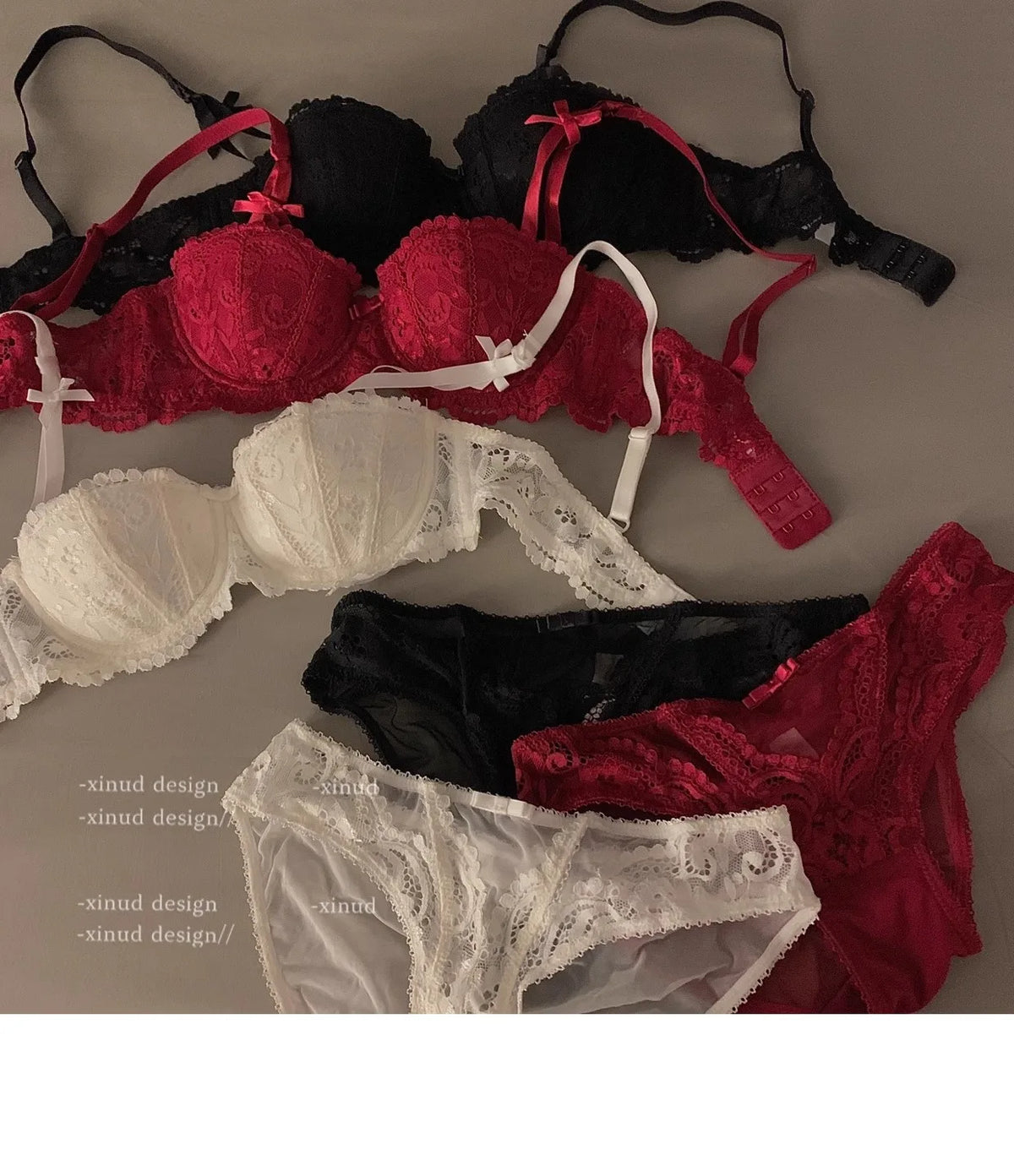 Lace Half Cup Underwear Set Summer Small Chest Gathering Soft Steel Hoop Top Support Anti Sagging Bra Underwear Two Piece Set