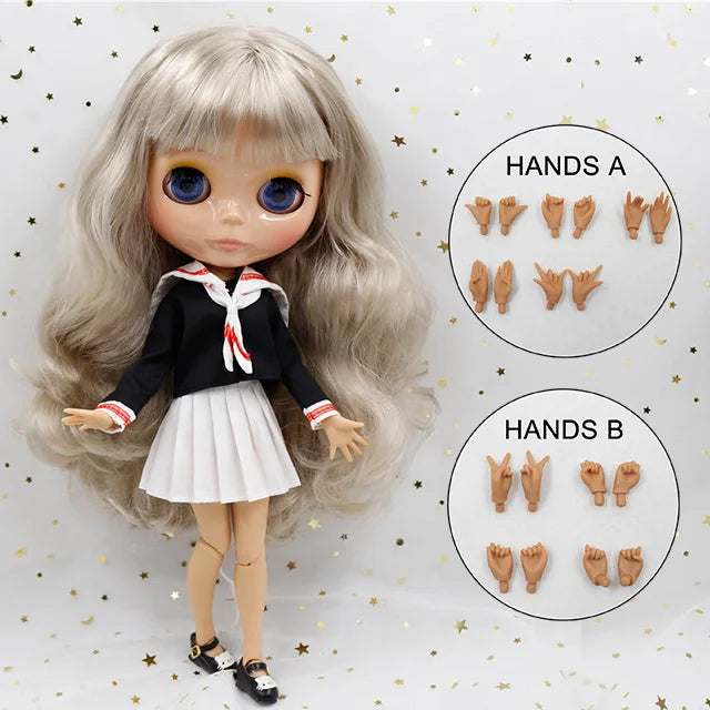 ICY DBS Blyth doll 1/6 bjd 30cm toy tan skin joint body shiny face with clothes shoes anime