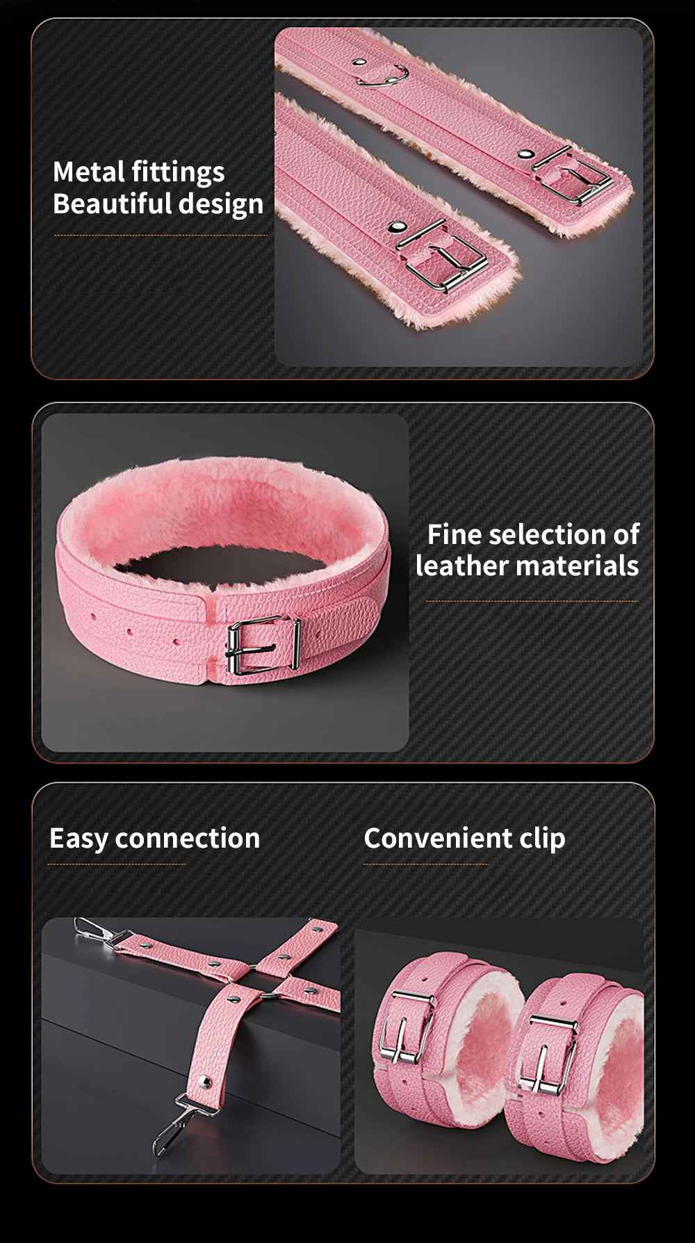 Bdsm Bondage Set Restraint Adult Game Handcuff Neck Collar Wrist Mouth Gag Strap Fetish SM Sex Toys for Woman Couples Product