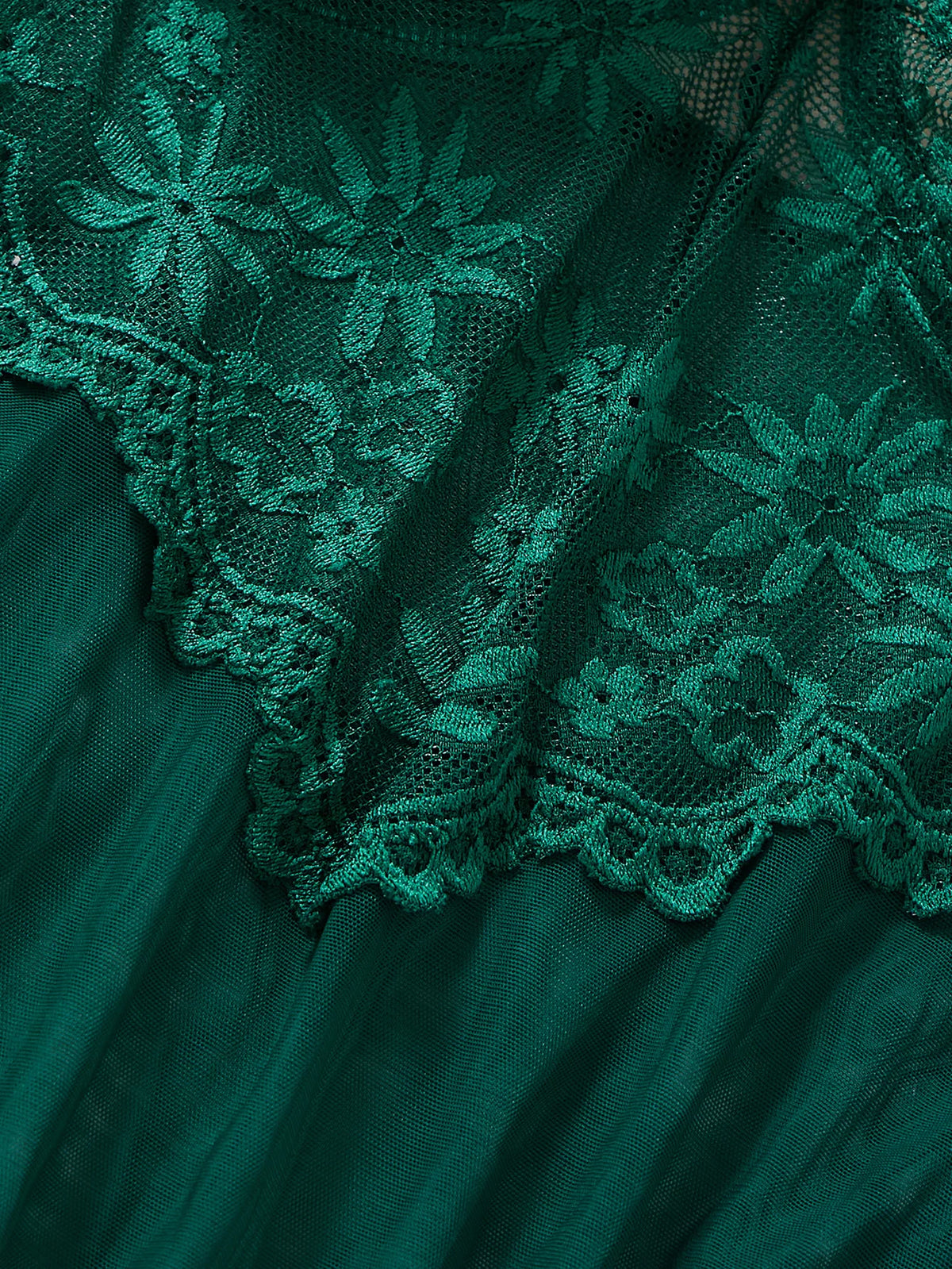 Green Daisy Lace Babydoll Set