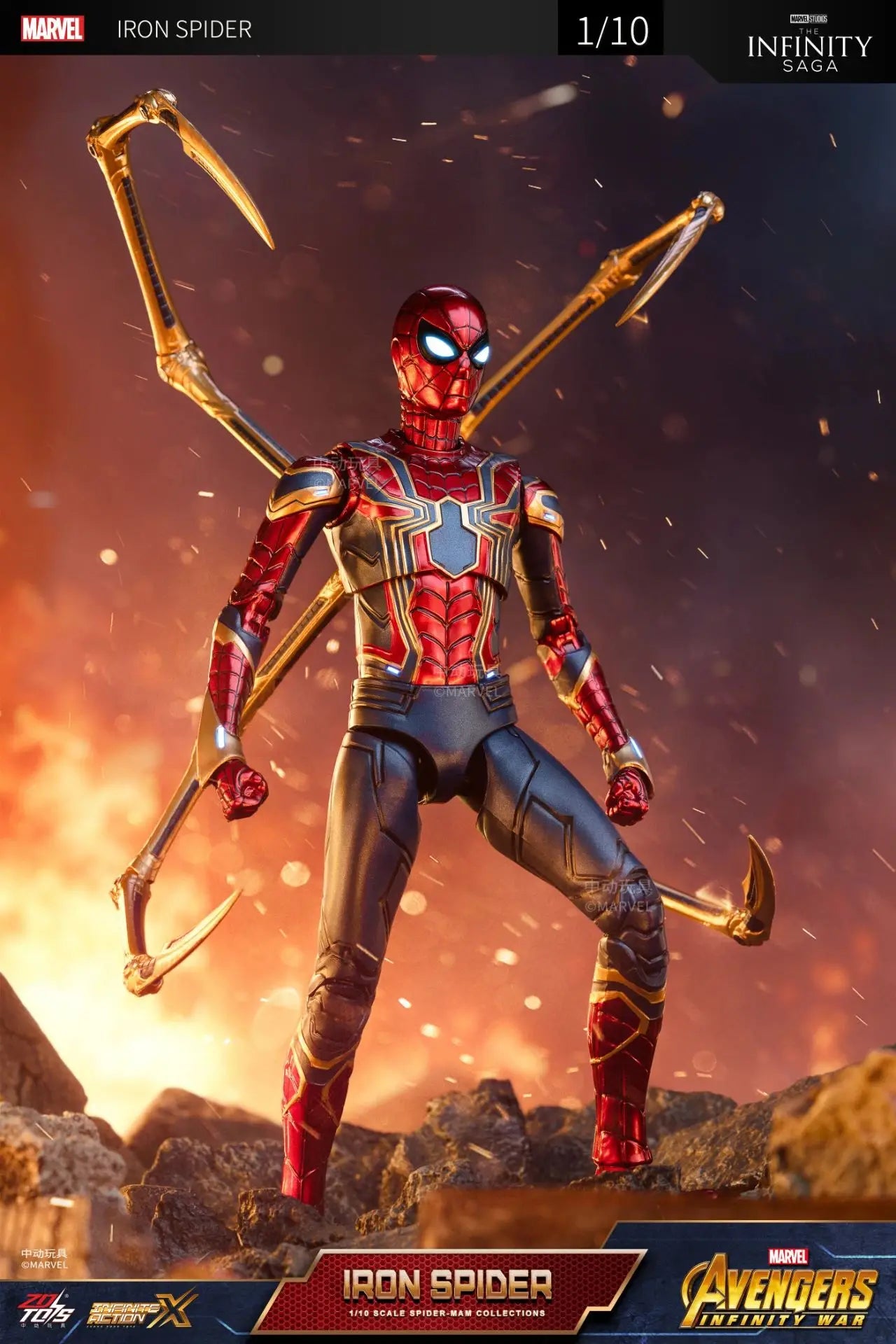 ZD Toy Spider Man No Way Home Marvel legends 1/10 Peter Parker Gold Black Red Model Action Figure Adult Collectible Toy