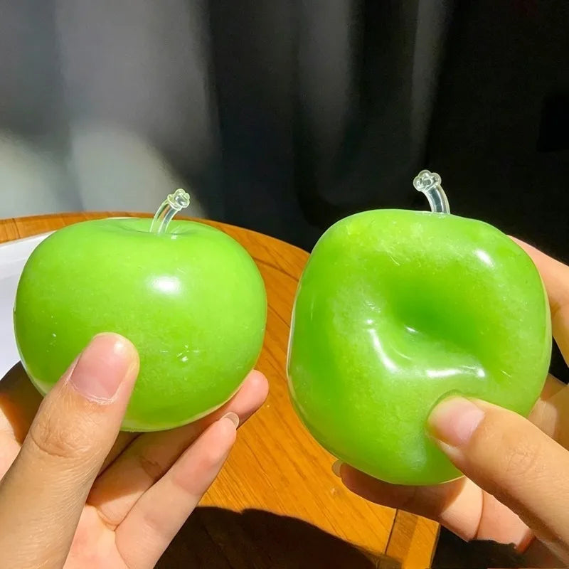 Green Apple Slushie Stress Ball Squishy Toy Crunchy Moldable Non-Bounce Sensory Fidget Toy Medium Grip Strength Training Gift