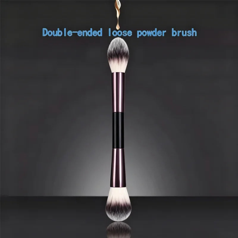 Makeup Brush, Powder Brush, Blush Brush, Loose Powder Brush, Exquisite Professional Metal Handle, Double-head Design, with Box