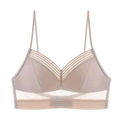 U-Shaped Backless Beautiful and sexy Bra Plus Size Lace Bra, Women's Invisible No Steel Ring Fashion Triangle Cup Bra