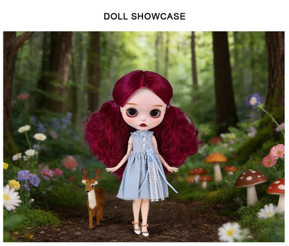 ICY DBS Blyth 1/6 Doll Hand drawn White Skin Red Rose Hand drawn Set Girl Gift