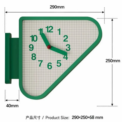 Luxury Triangle Wall Clock Corner Double Sided Wall Clock Creative Art Living Room Clocks Kitchen Bedroom Watch Home Decor