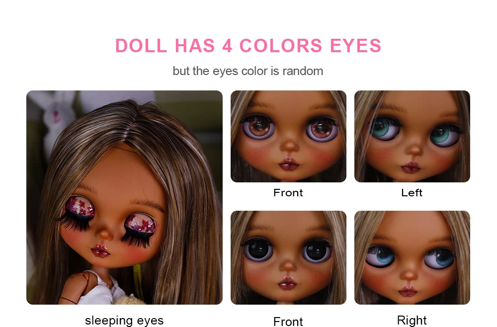 ICY DBS Bryce 1/6 Hand-Painted Doll Set Doll with Black skin, Long Lashes, and Sunspots SD Version